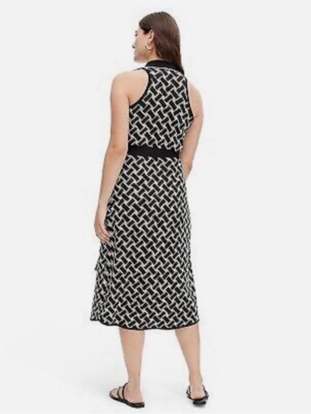 Diane von Furstenberg for Target Vintage Weave Collared Wrap Midi Dress M NWOT - Picture 7 of 16